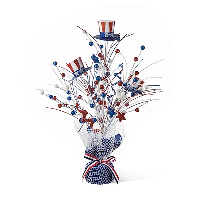 Glitzhome® 20" Patriotic Americana Top Hat Table Tree
