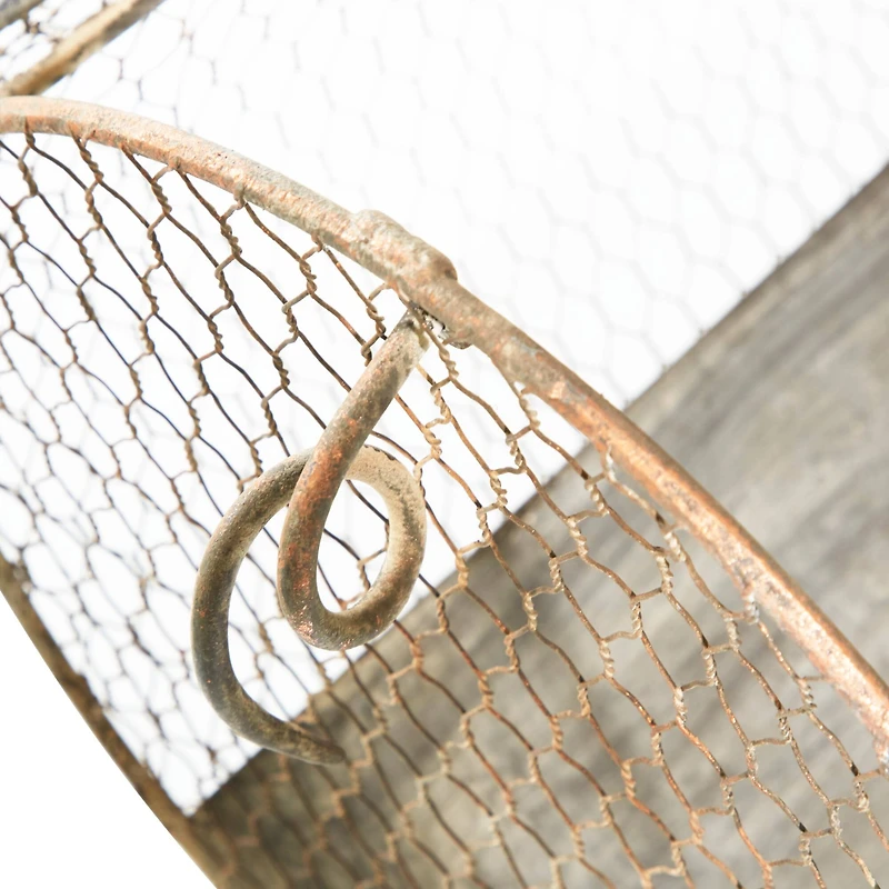 Gray Distressed Metal Farmhouse Pig Planter Set