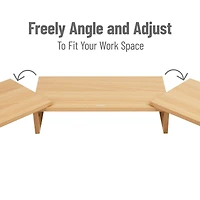 Mind Reader Dual Monitor Stand, Laptop Riser, Desktop Organizer, Office, MDF