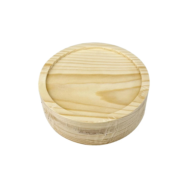 Round Welled Pinewood Coasters, 4ct. by Make Market®