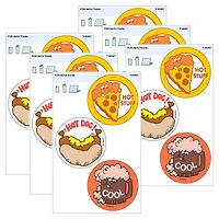 TREND Enterprises® FUN-derful Foods Vinyl Stickers, 3 Per Pack, 6 Packs