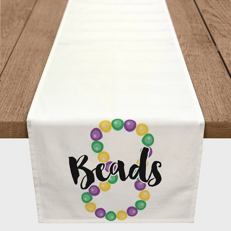 90" Simple Beads & Bling Mardi Gras Table Runner