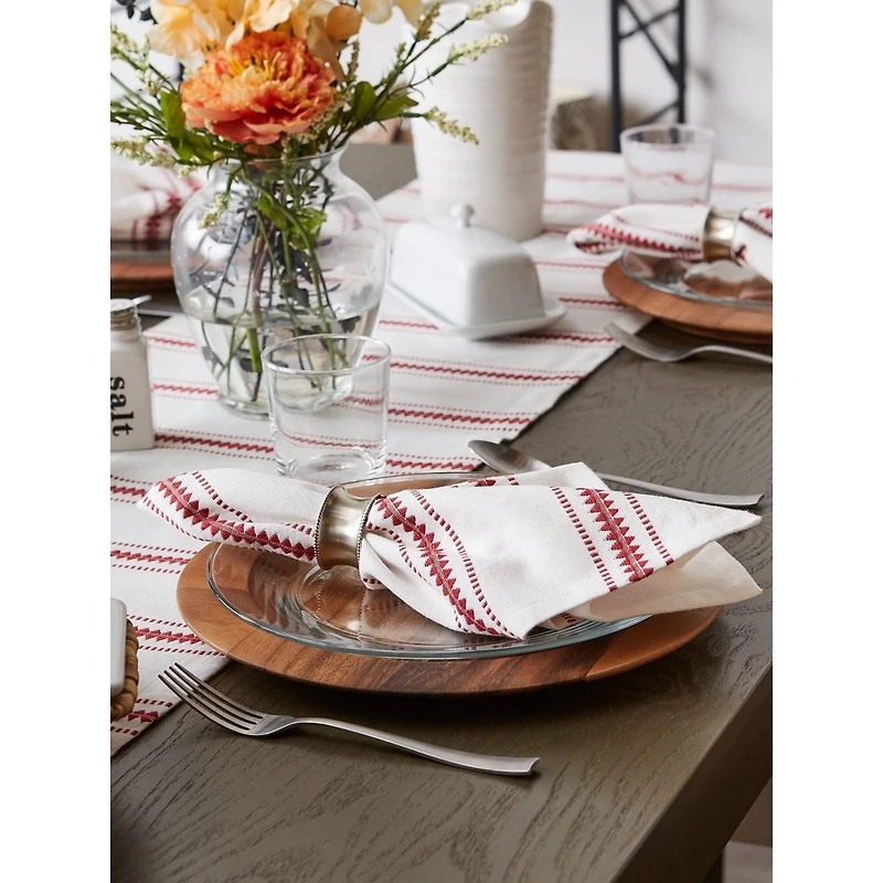 DII® Barn Red Zig Dobby Stripe Cloth Dinner Napkins, 6ct.