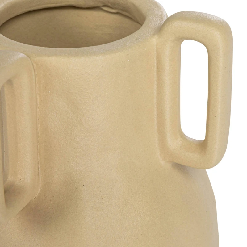 Hello Honey® 10" Cream Sand Finish Modern Stoneware Vase