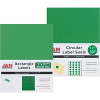 JAM Paper Green Mailing Address Label Combo Set
