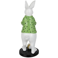 11.5" Rabbit Holding Easter Egg Outdoor Garden Statue