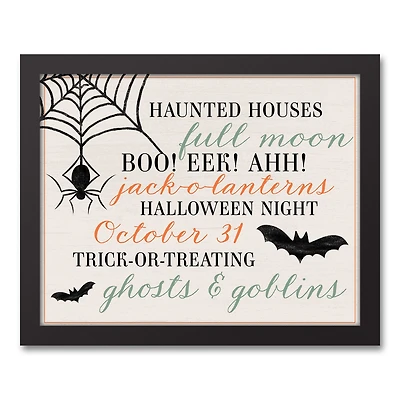Halloween Things Black Framed Canvas Wall Art