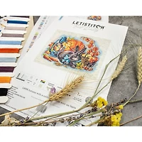 LetiStitch Autumn with a Rabbit Counted Cross Stitch Kit