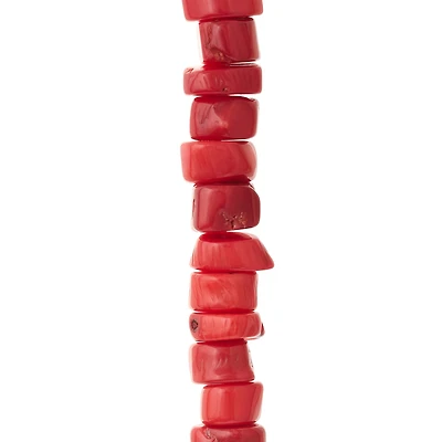 Red Dyed Bamboo Coral Tube Beads, 10mm by Bead Landing™