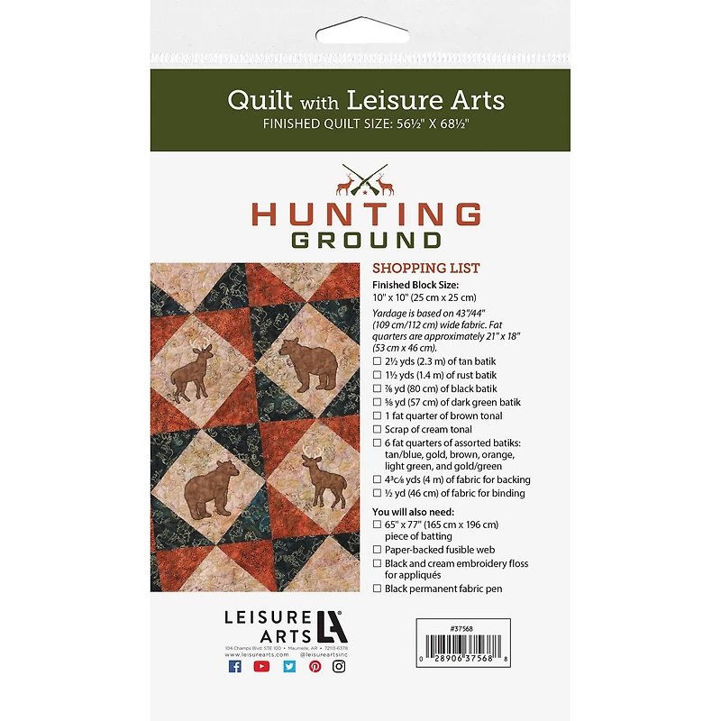 Leisure Arts® Hunting Ground Quilt Pattern
