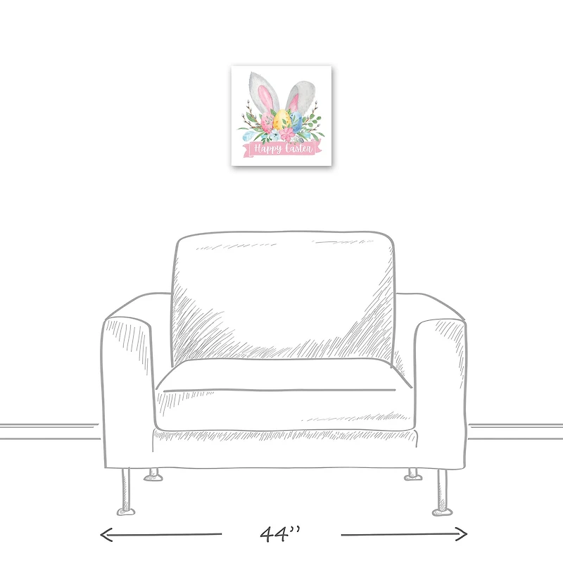 Happy Easter Banner 12" x 12" Canvas Wall Art