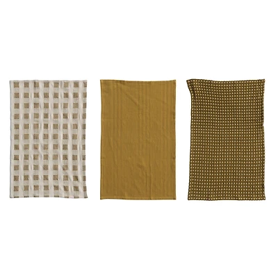Hello Honey® Natural & Olive Green Woven Cotton Dish Cloth with Loop Set