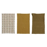 Hello Honey® Natural & Olive Green Woven Cotton Dish Cloth with Loop Set