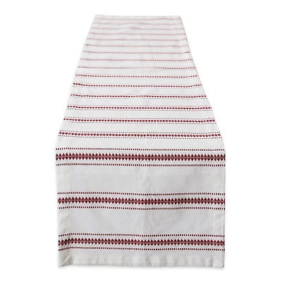DII® 72" Barn Red Zig Dobby Stripe Table Runner