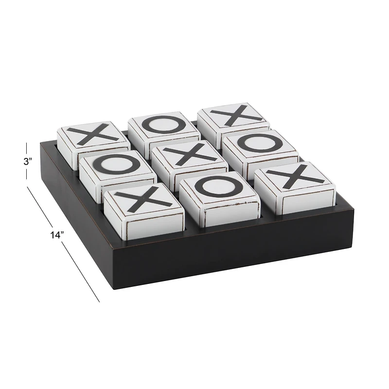 Black Wood Tic-Tac-Toe Game Set