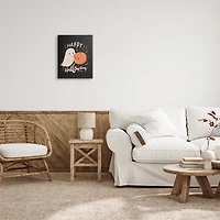 Stupell Industries Happy Halloween Smiling Ghost Pumpkin Canvas Wall Art