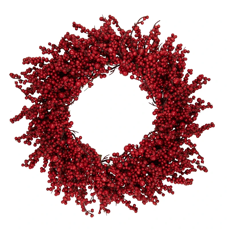 22" Red Berries Artificial Christmas Wreath
