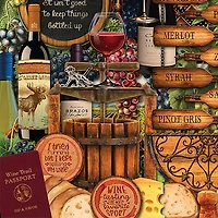 Hart Puzzles Wine Trail by Kate Ward Thacker 1,000 Piece Jigsaw Puzzle