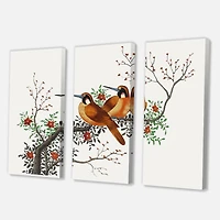 Designart - Two Chinese Birds On A Flowering Tree Branch