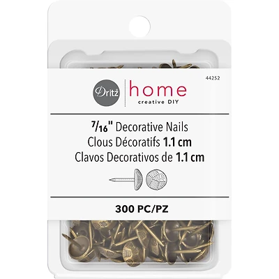 Dritz® Home 7/16" Antique Brass Hammered Decorative Nails, 300ct.