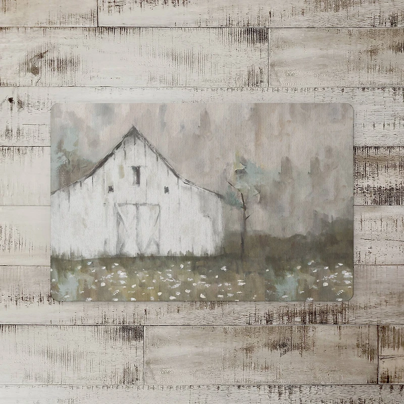 White Distressed Barn 18" x 27" Floor Mat