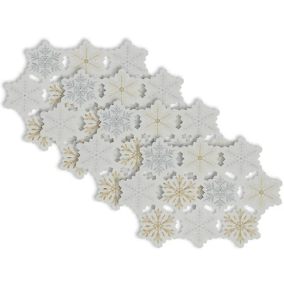 DII® Embroidered Snowflake Placemats, 4ct.