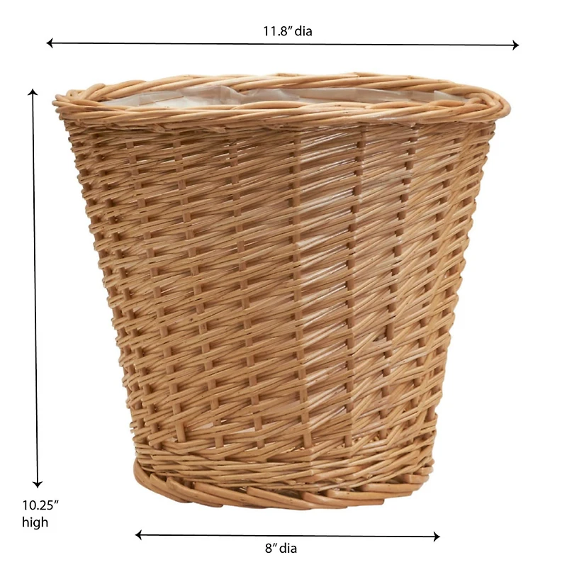 Household Essentials 10" Willow Wicker Waste Basket