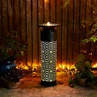Glitzhome® 35.75" Metal LED Cutout Pattern Outdoor Fountain