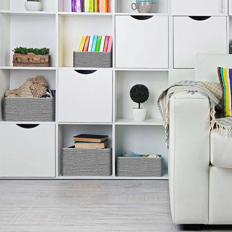 Sorbus 4-Piece Woven Rope Basket Set