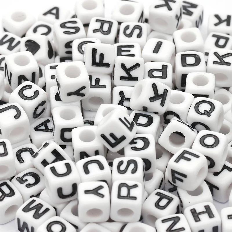 Black & White Alphabet Beads by Creatology™, 6.5mm