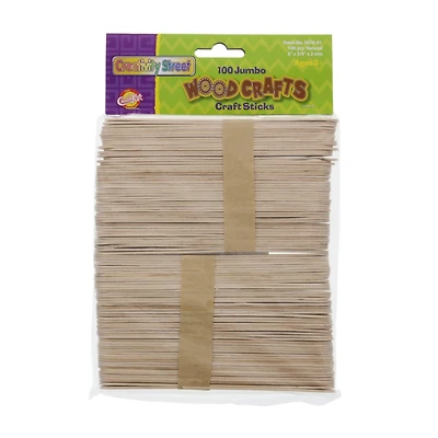 Creativity Street 6" Jumbo Natural Wooden Craft Sticks