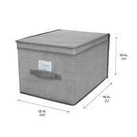 Simplify 12" Heather Gray Storage Box