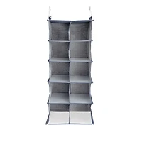 Household Essentials Denim 27" Cotton Blend & Plastic 10 Shelf Closet Shoe Organizer