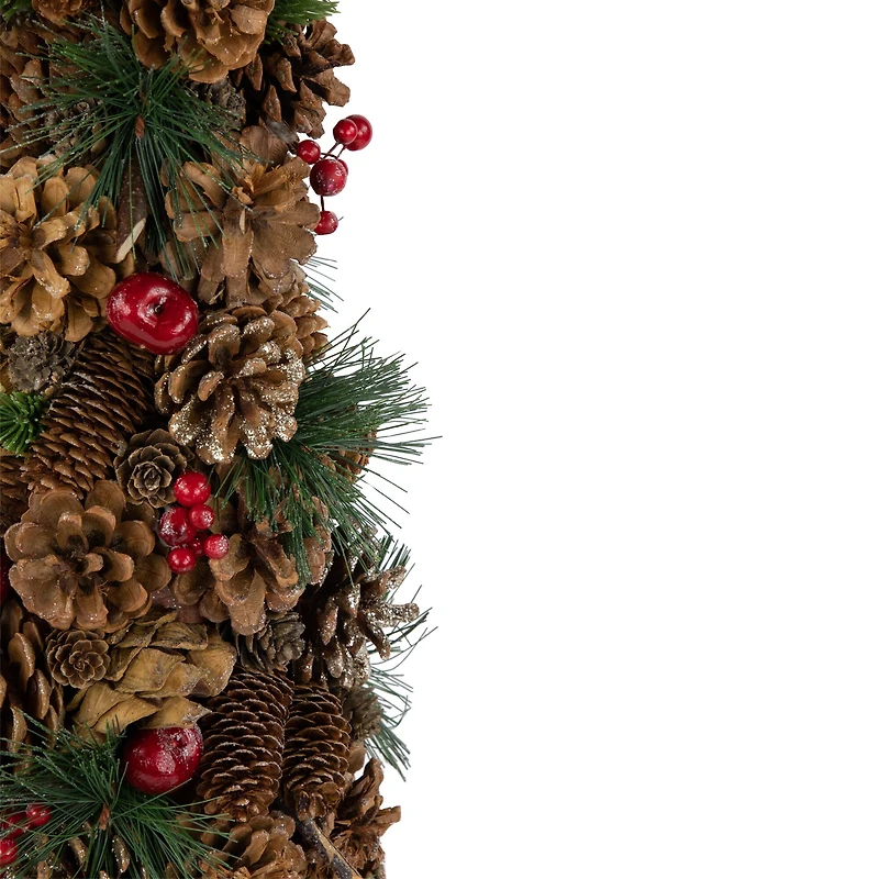 19" Pinecone & Berries Christmas Tree Tabletop Décor
