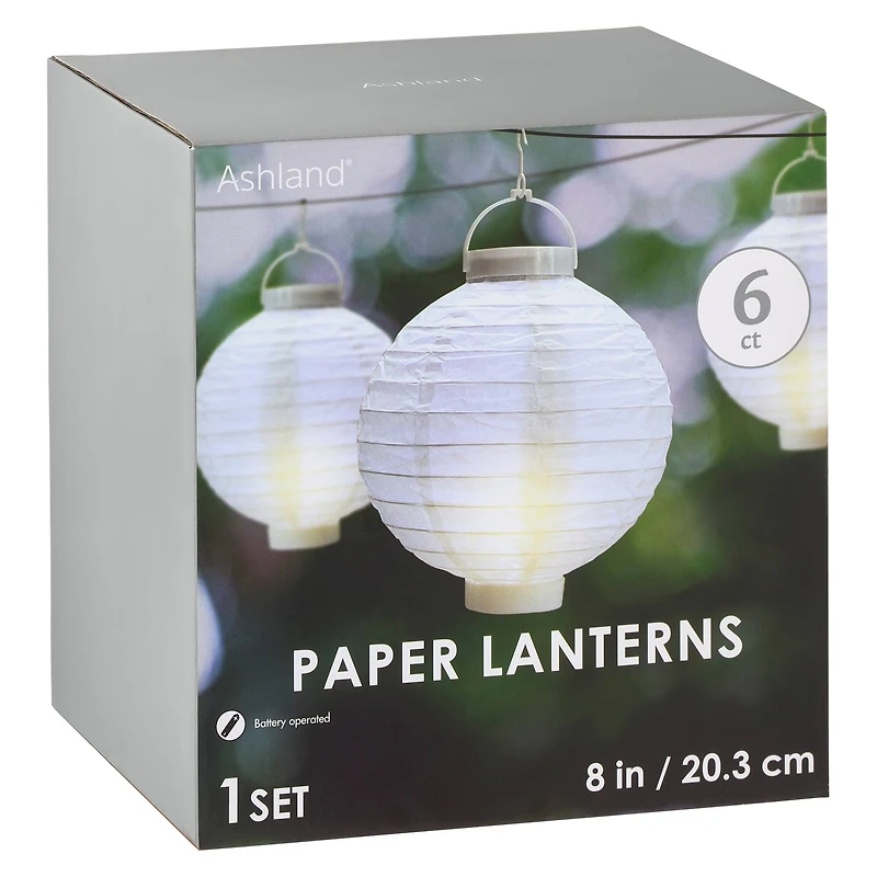 8" White Paper Lantern Set by Ashland®