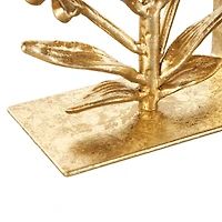 6.5" Gold Shimmer Metal Floral Bookends, 2ct.