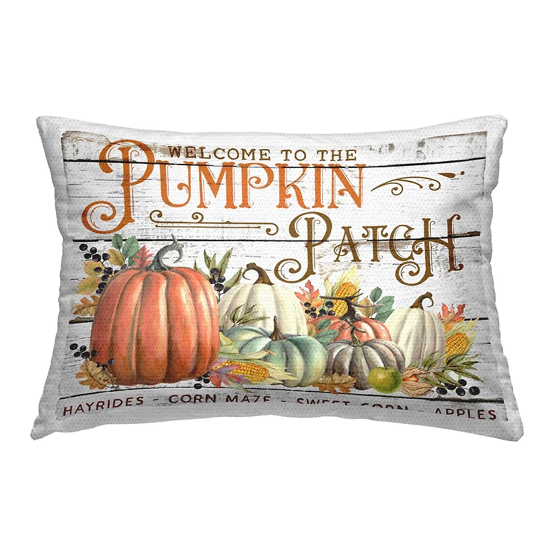 Stupell Industries Welcome Pumpkin Patch Outdoor Printed Pillow