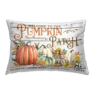 Stupell Industries Welcome Pumpkin Patch Outdoor Printed Pillow
