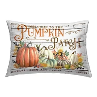Stupell Industries Welcome Pumpkin Patch Outdoor Printed Pillow