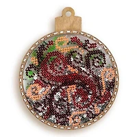 Wonderland Crafts Red & Green Swirl Ball Ornament Bead Embroidery Kit