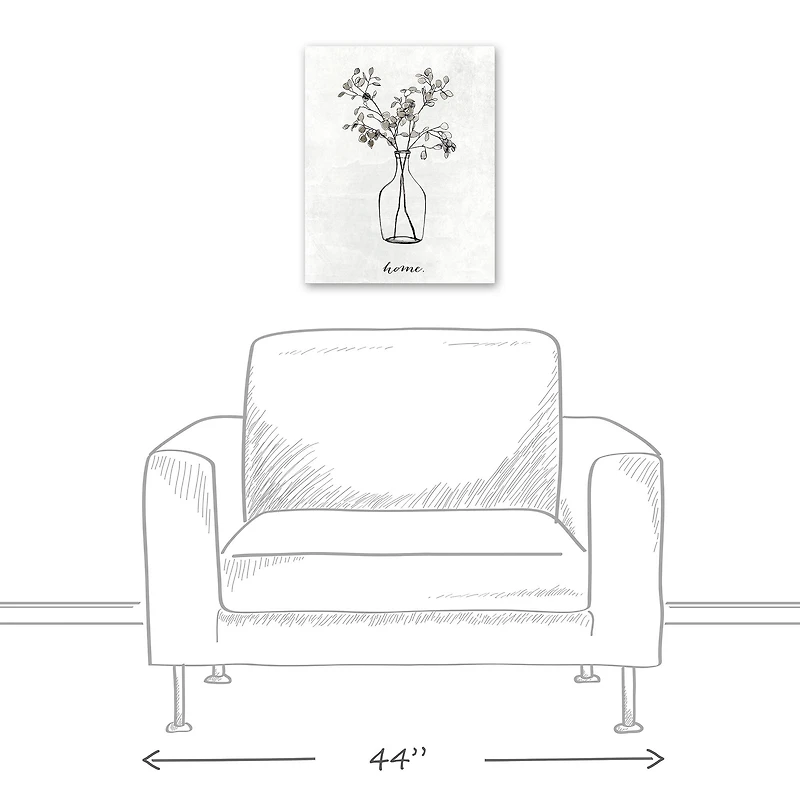 Designs Direct Home Flower Line Drawing Canvas Wall Art