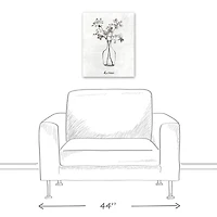 Designs Direct Home Flower Line Drawing Canvas Wall Art