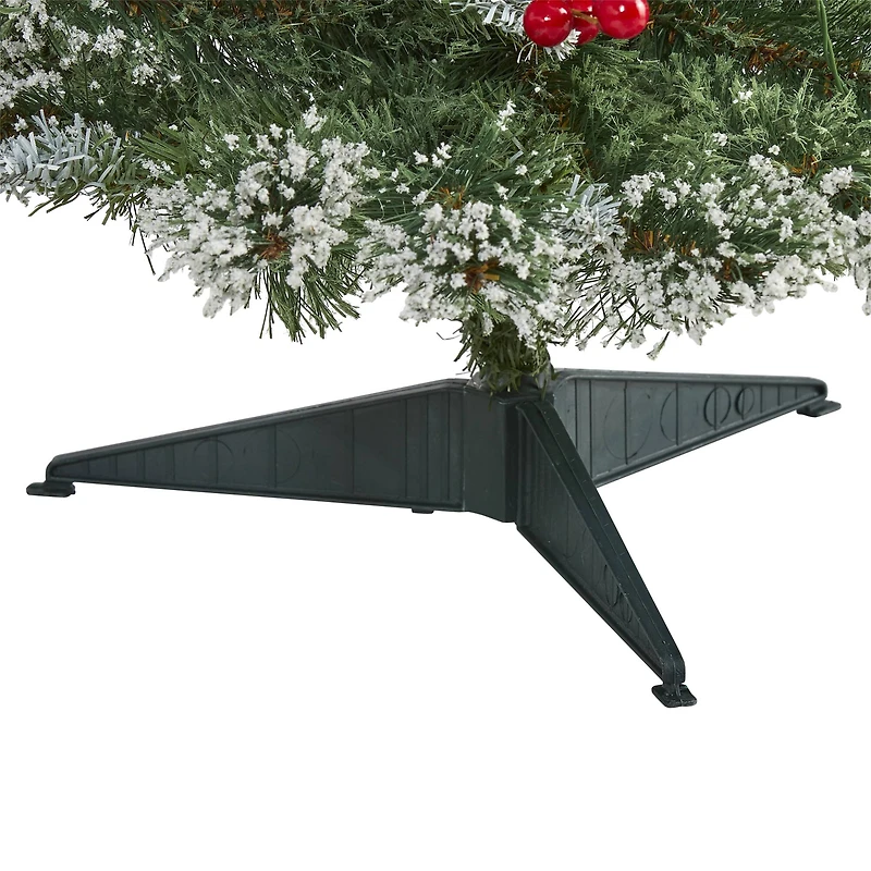 3ft. Pre-Lit Frosted Swiss Pine & Berries Artificial Christmas Tree with Clear LED Lights