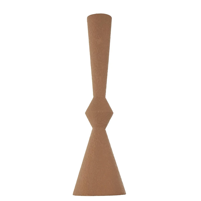 27.5" Brown Metal Art Deco Fluted Decorative Vase