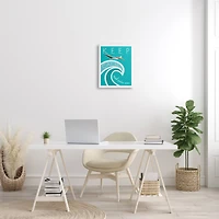 Stupell Industries Keep Calm Swim On Phrase Female Diver Blue Wave Canvas Wall Art