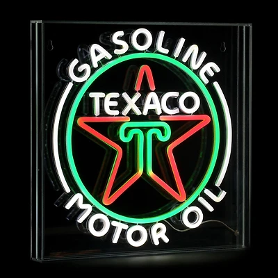 American Art Décor™ 16" Licensed Texaco Gasoline Motor Oil Acrylic LED Wall Décor Sign