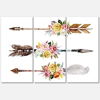 Designart - Ethnic Feathers and Flowers On Native Arrows II