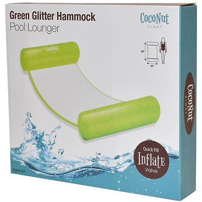 CocoNut Float 4ft. Green Glitter Hammock Pool Lounger