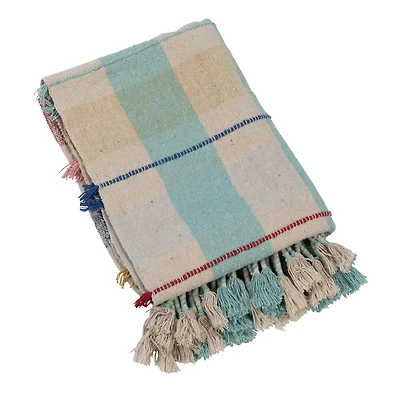 Hello Honey® Multicolor Plaid Braided Fringe Throw Blanket