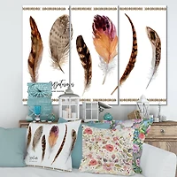 Designart - Exotic Vibrant Boho Feathers